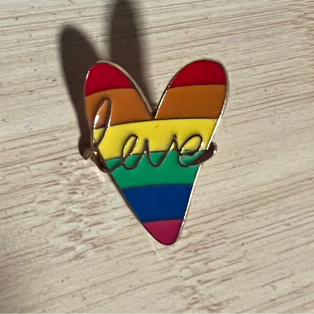 Rainbow Heart Love Enamel Pin